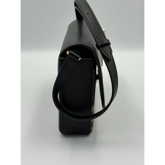 Burberry Hampshire Canvas Compact Leather Check Pattern Shoulder/Crossbody Bag A - Picture 7 of 16